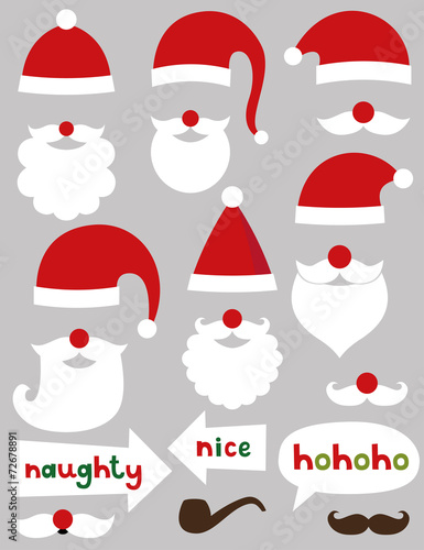 Christmas photo booth and scrapbooking Santa set