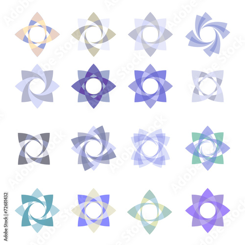 geometric trasparent circle ornaments abstract flower symbols