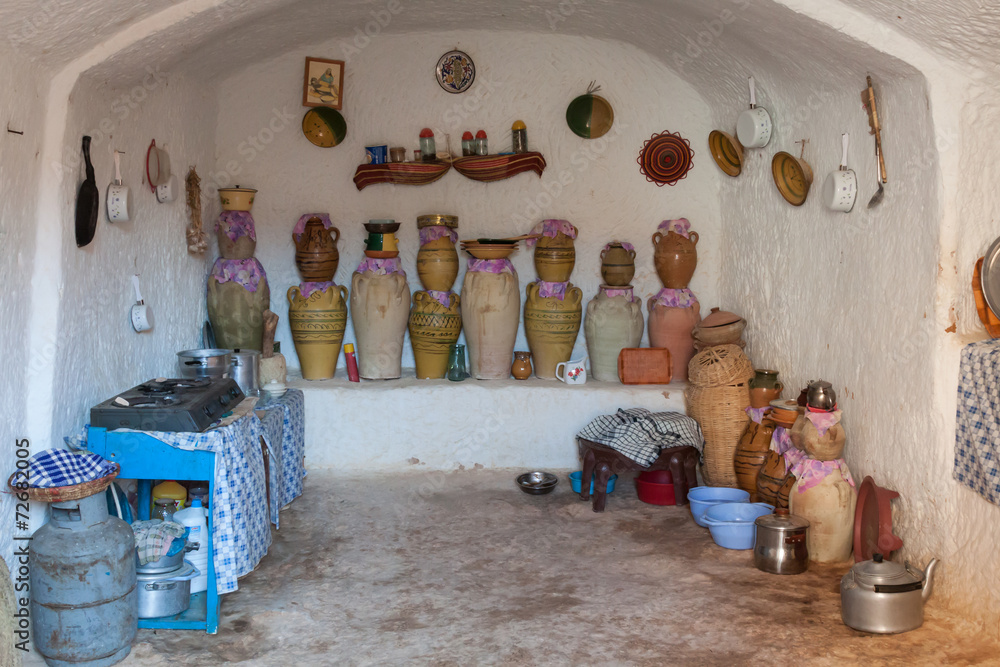 Cave house in matmata,Tunisia in the sahara desert