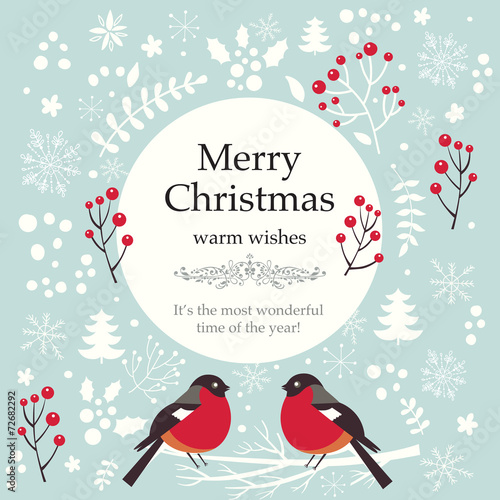 Christmas vector illustration. Holiday greeting card