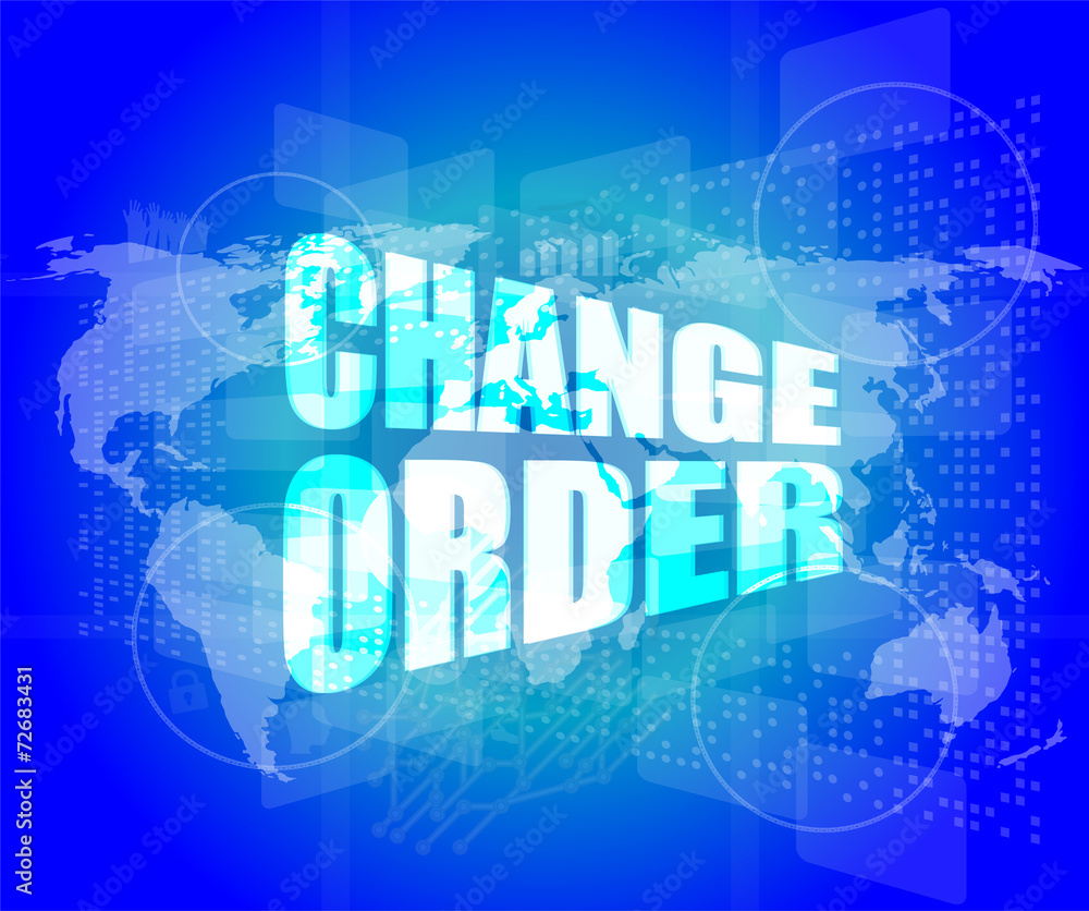 Fototapeta premium Pixeled words change order on digital touch screen