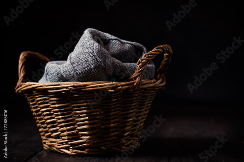 Fototapeta Naklejka Na Ścianę i Meble -  gray knitted blanket
