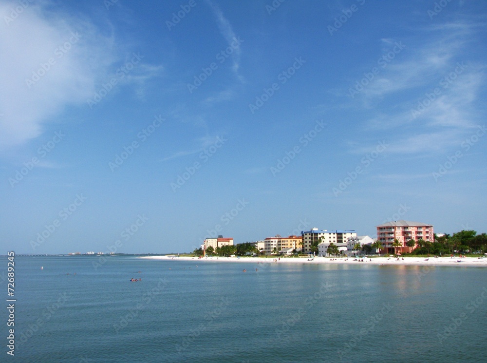 Tropical Beach with Hotels and Condos