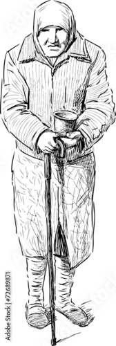 beggar old woman