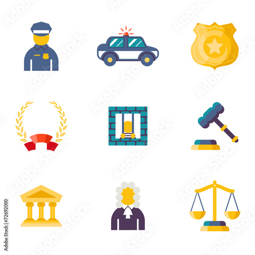 Flat law icons