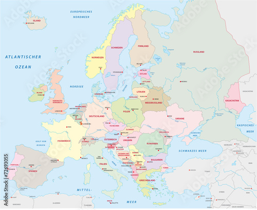 Europakarte in deutscher Sprache