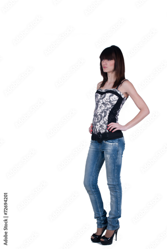 Teen female fashion model in casual clothes Teen female fashion model in casual clothes