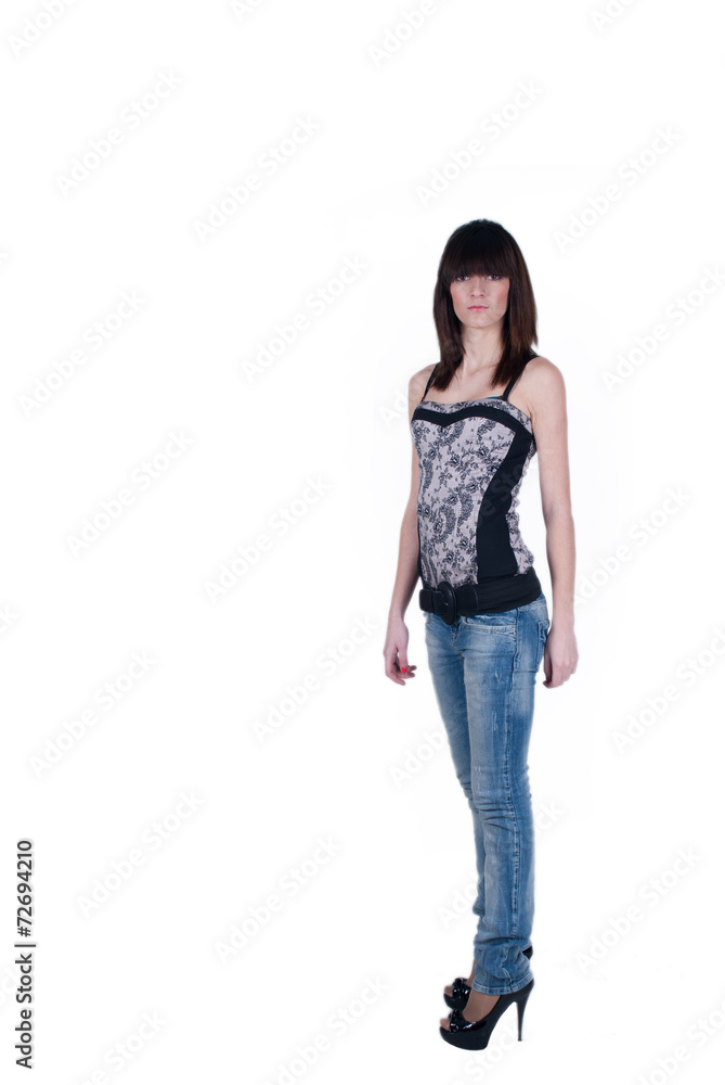 Teen female fashion model in casual clothes Teen female fashion model in casual clothes