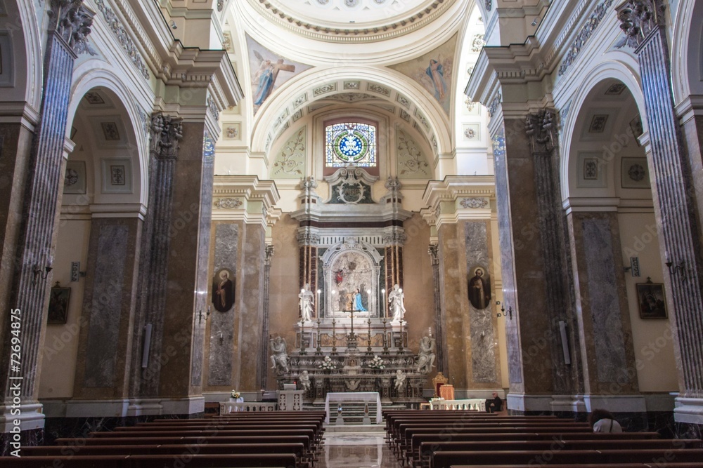 Interior of a church Santissima Annunziata in Salerno