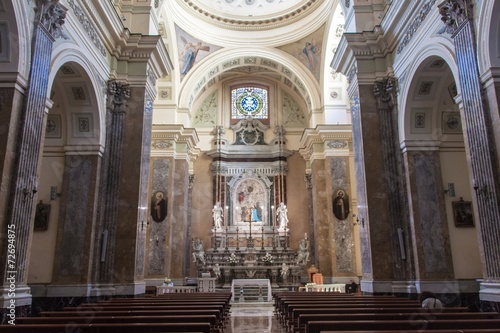 Interior of a church Santissima Annunziata in Salerno