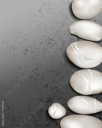 Pebbles Stones on a Black Textured Background
