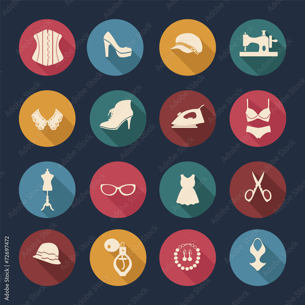 Fashion and women accessories, icons - Illustration Fashion and women accessories, icons - Illustration