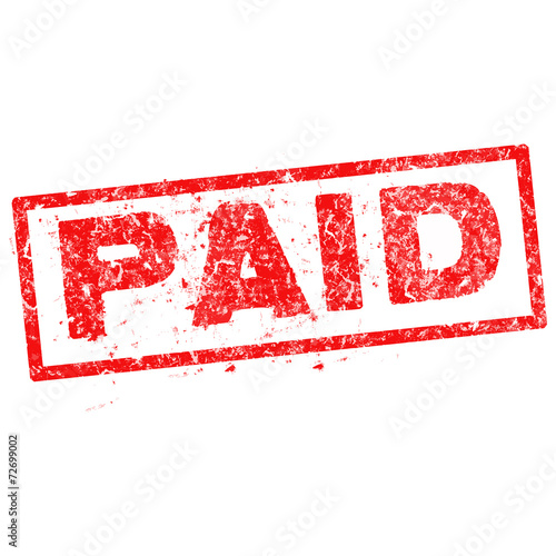 Illustration of a grunge rubber ink stamp PAID