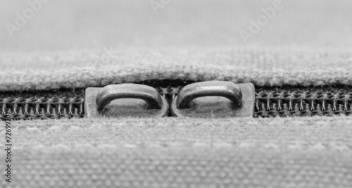 Closeup of zipper on old fa...