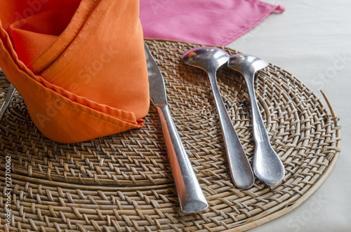 dinner setting table