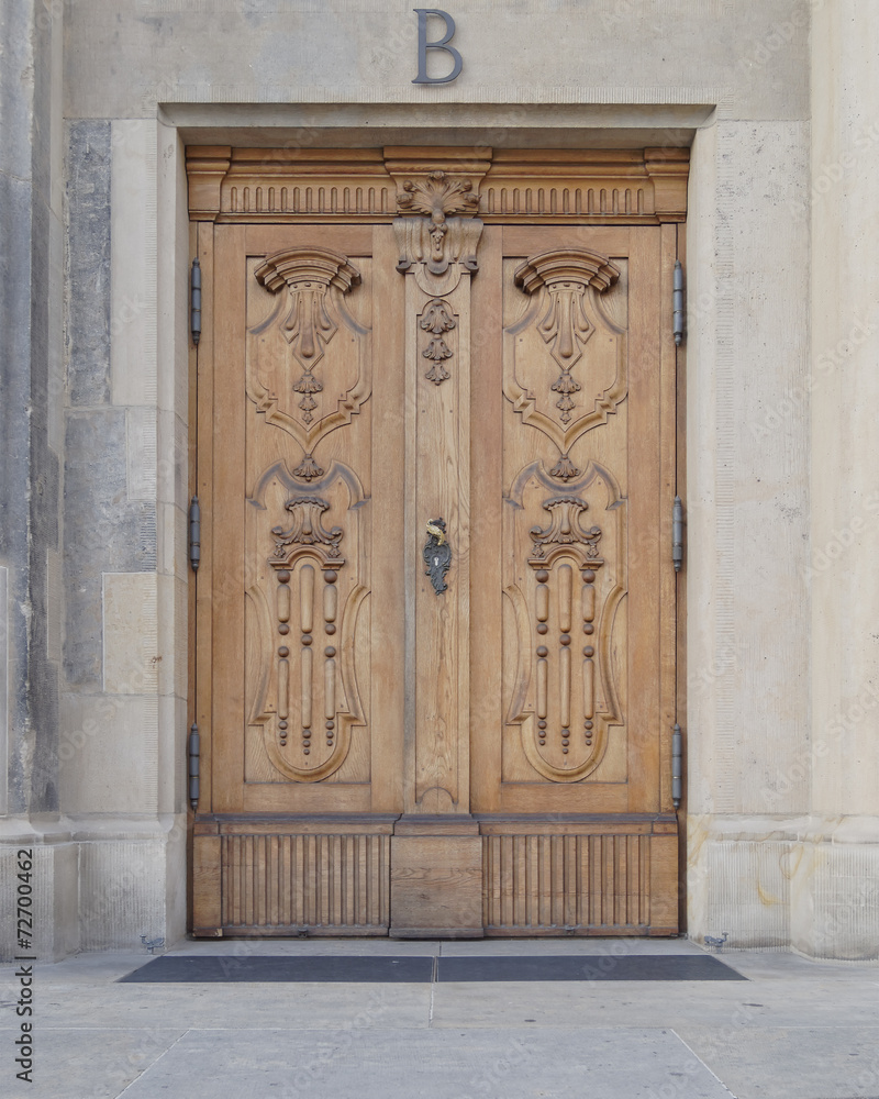 vintage wooden door, Dresden, Saxony Germany