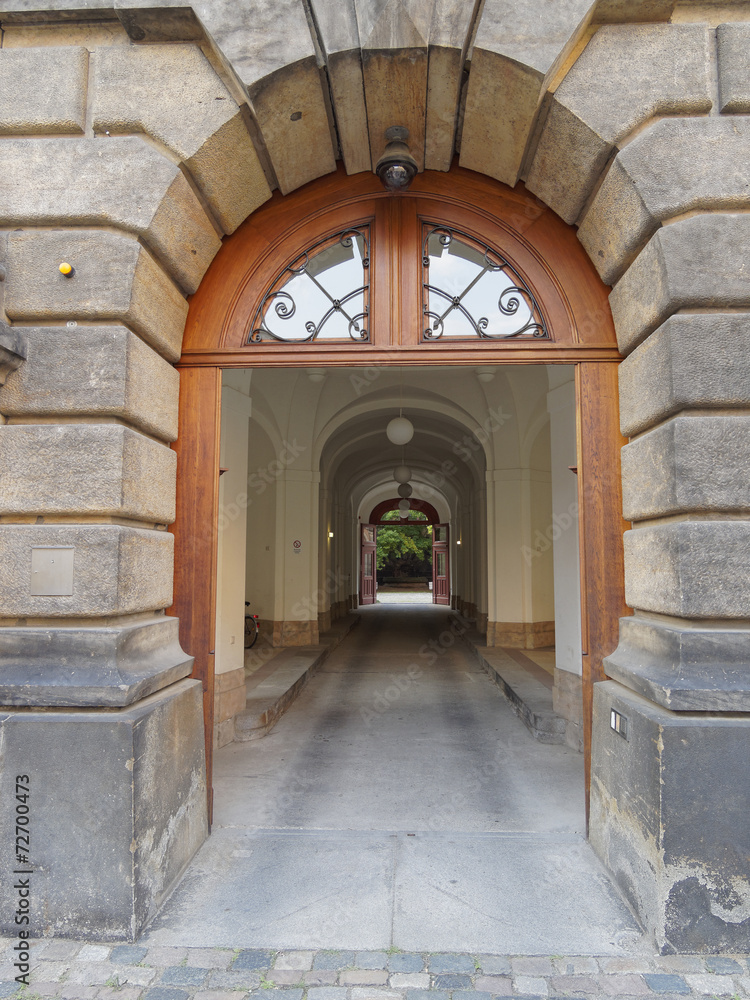 vintage entrance and secret yard, Dresden Germany