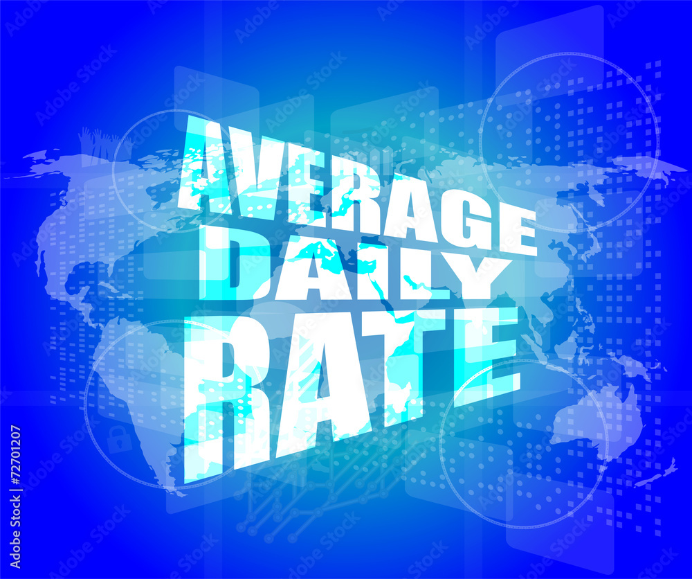 words average daily rate on digital touch screen