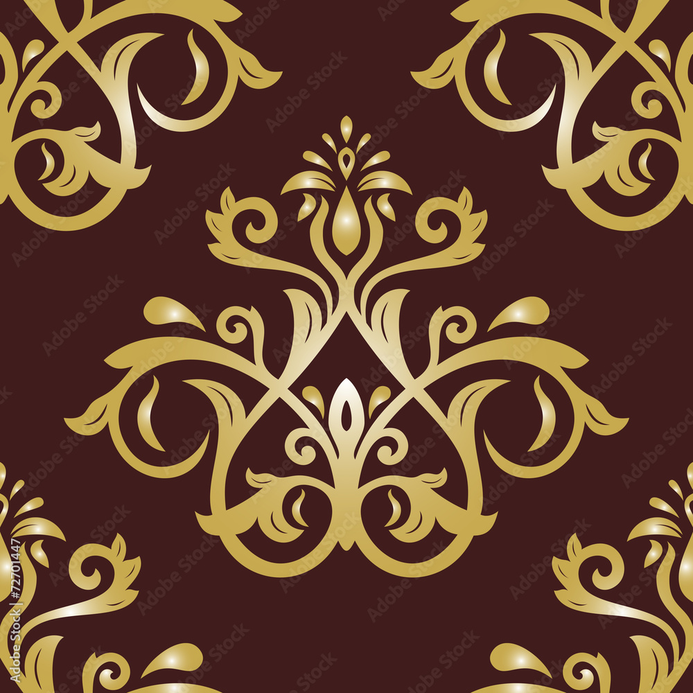 Damask Seamless Vector Pattern. Orient Background Damask Seamless Vector Pattern. Orient Background