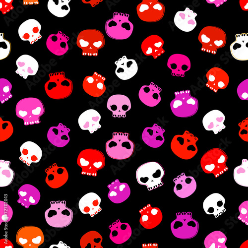 skulls seamless pattern