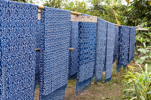 Cotton fabric indigo dye in varity pattern