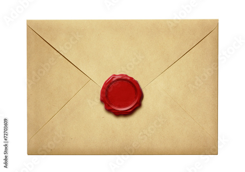 Old mail envelope with wax ...