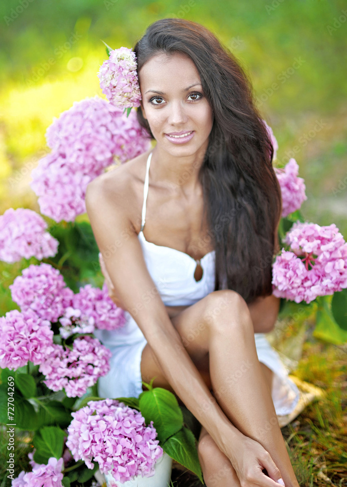 beautiful elegant brunette girl on the nature beautiful elegant brunette girl on the nature
