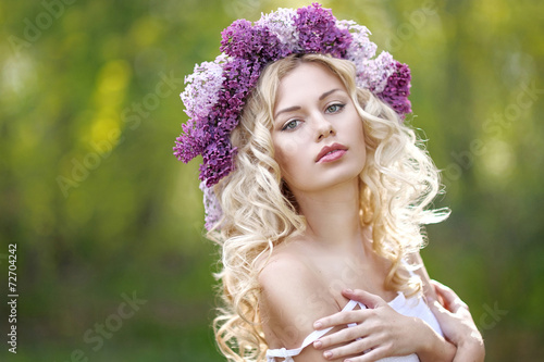 portrait of a beautiful young girl in spring
