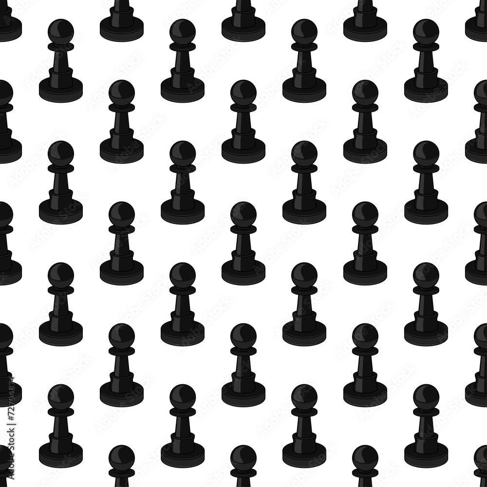 Seamless background with black chess pawns Seamless background with black chess pawns