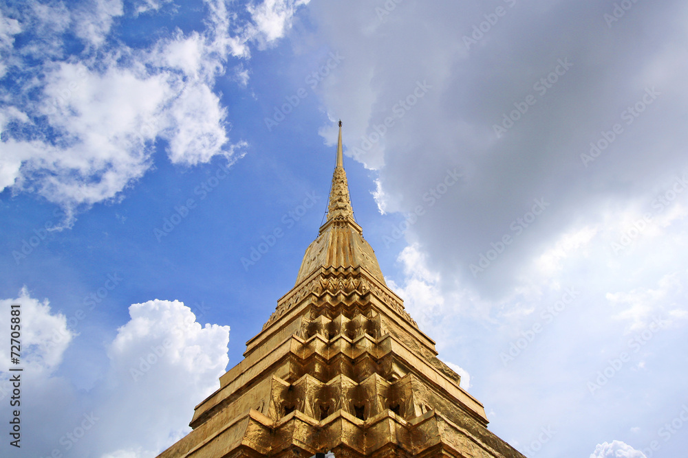 Landscape and Pagodas with the sky  in Wat Phra Kaew