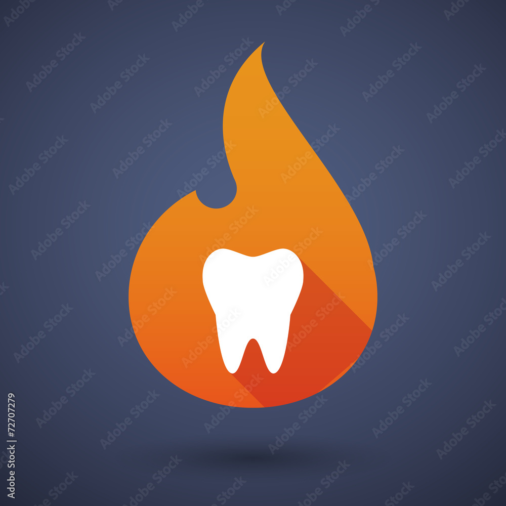 Flame icon with a tooth