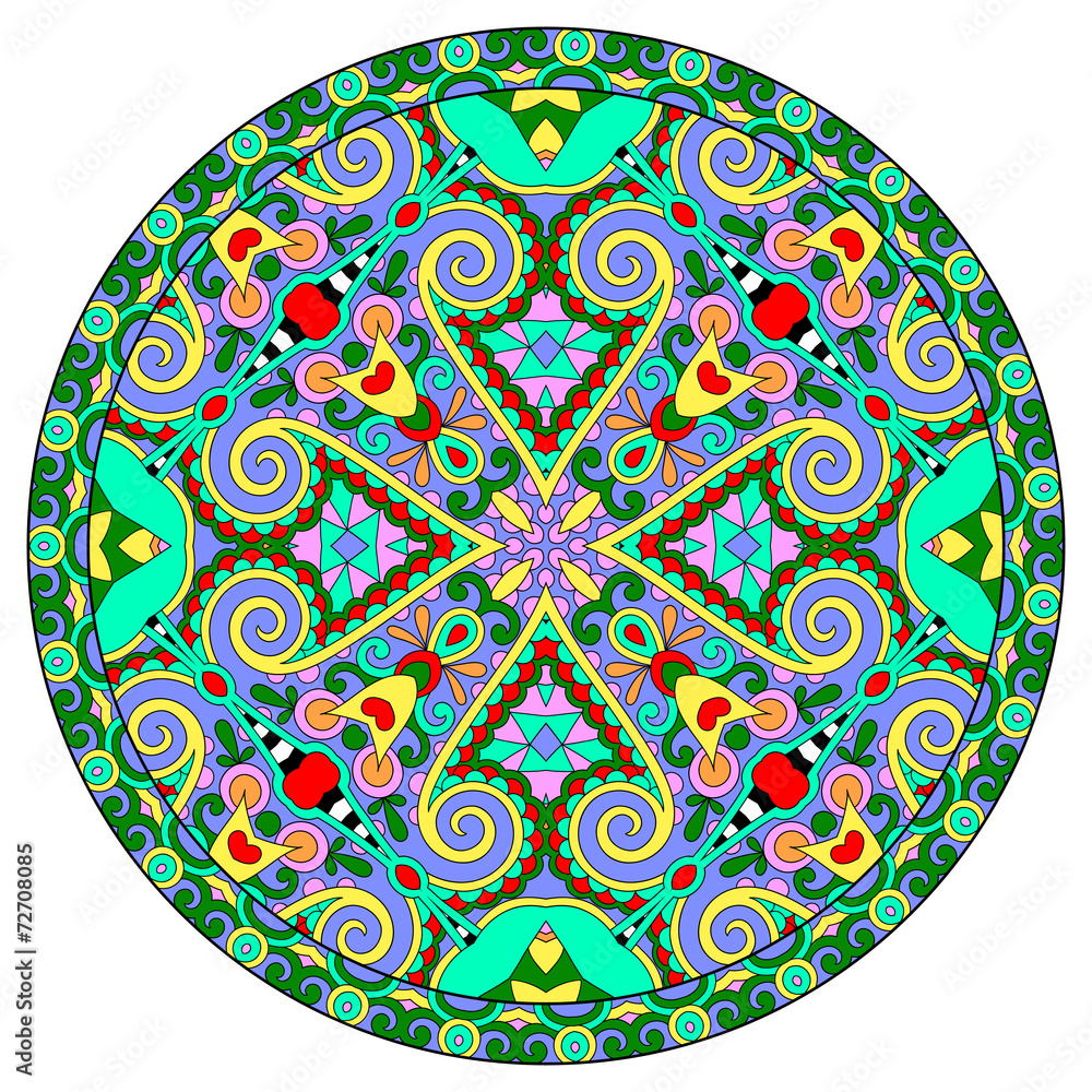 decorative design of circle dish template, round geometric
