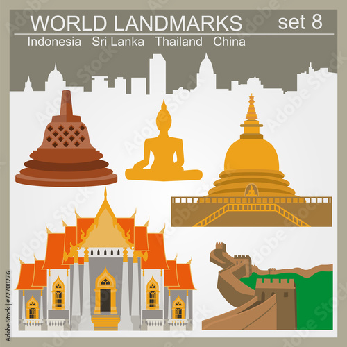 Wallpaper Mural World landmarks icon set. Elements for creating infographics Torontodigital.ca