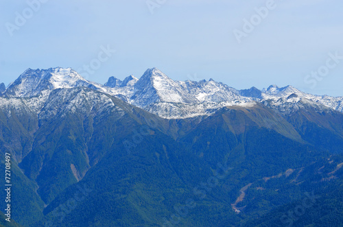 Mountain pass valley type Pseashkho. Western Caucasus
