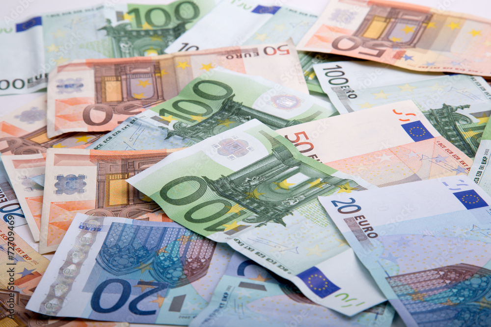 Banknotes Euro on the table