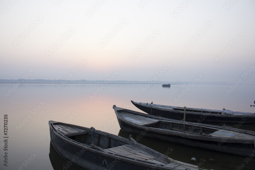 Three sunrise boats Three sunrise boats