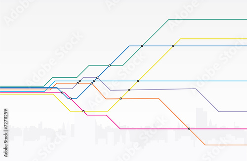 Colorful map of subway lines