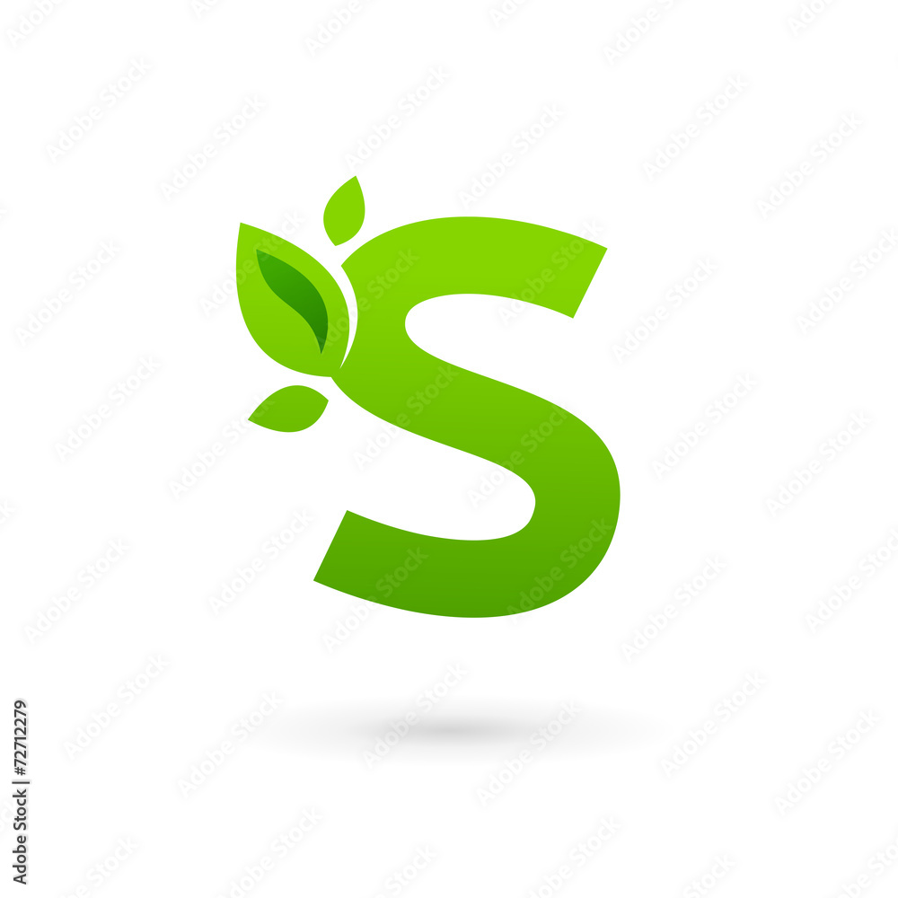 Letter S eco leaves logo icon design template elements Letter S eco leaves logo icon design template elements