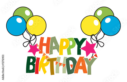 Birthday Colorful Balloons Banner