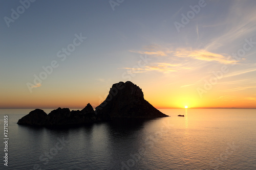 Sunset on Es Vedra in Ibiza island