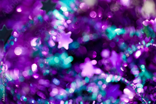 Colorful christmas background, out of focus bokeh