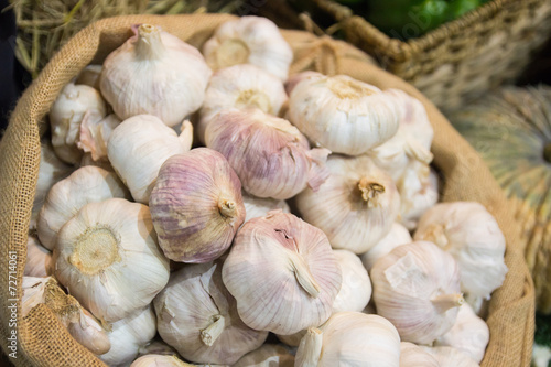 garlic in a sack bag