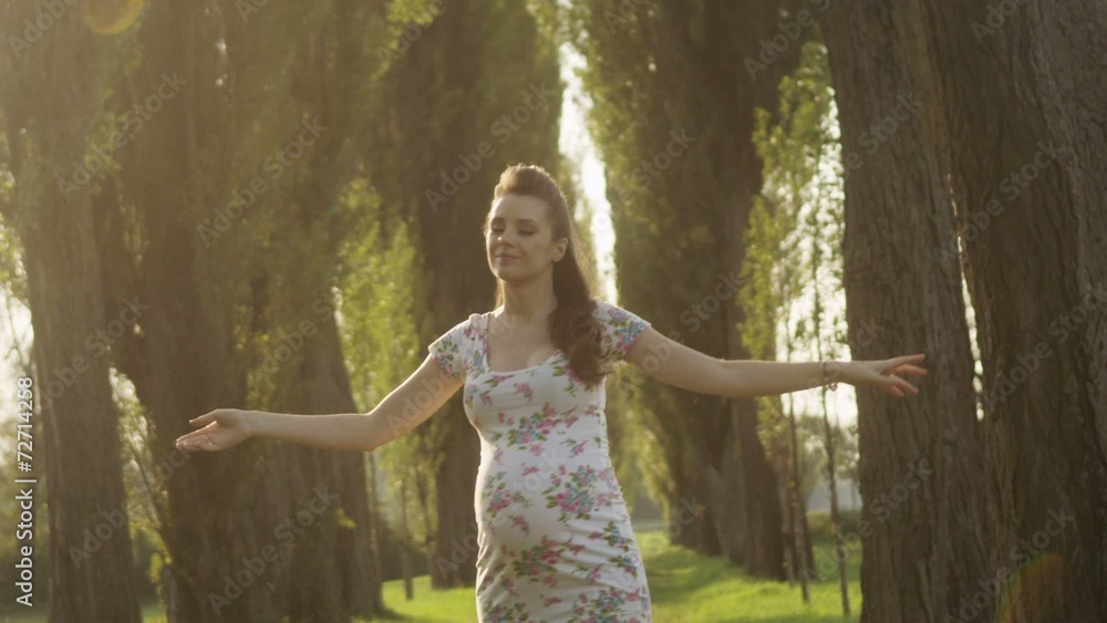 Pregnant woman in the park Pregnant woman in the park