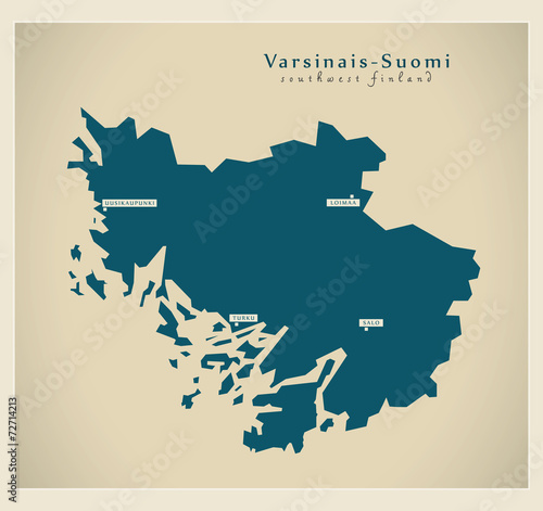 Modern Map - Varsinais-Suomi FI