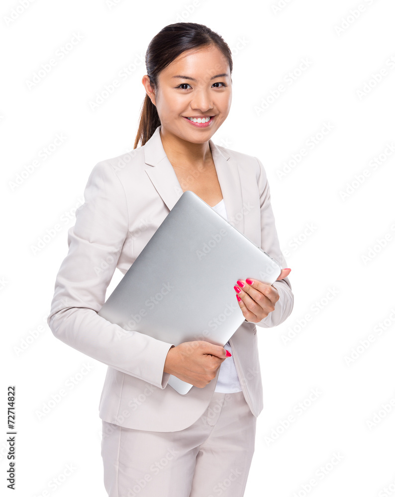 Asian businesswoman with notebook computer Asian businesswoman with notebook computer
