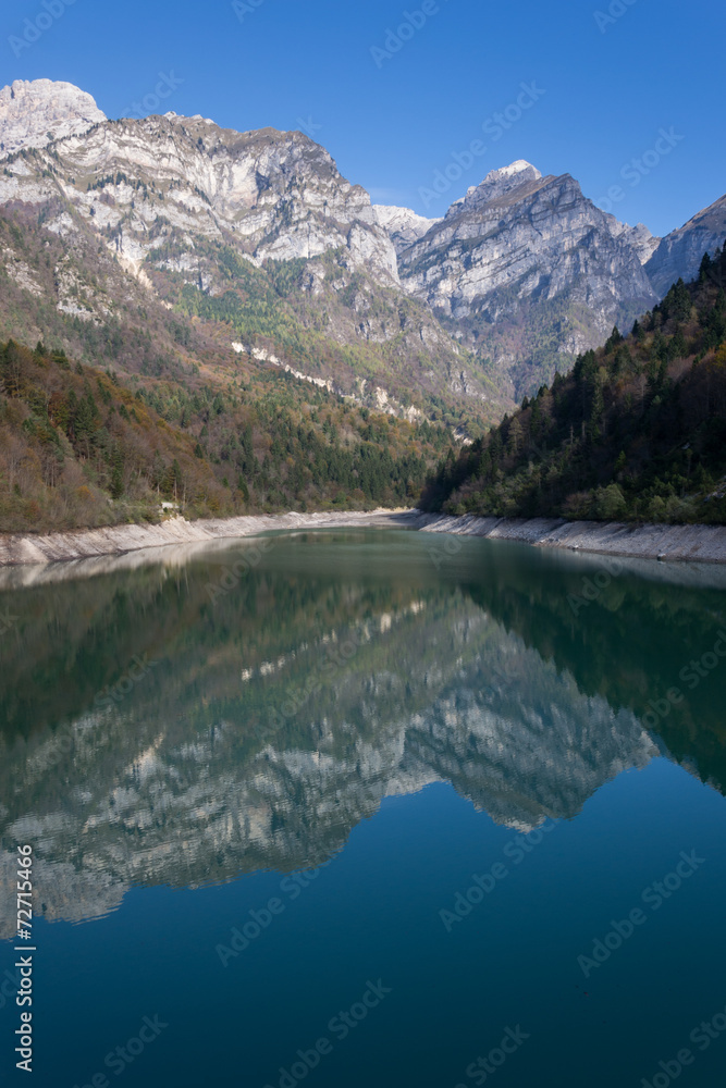 Some italian dolomites reflected in a lake