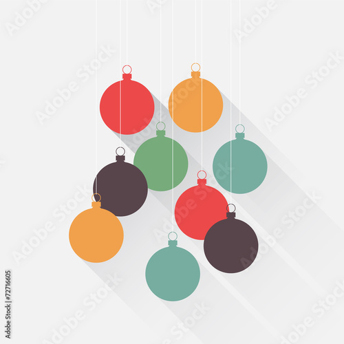 Christmas background with flat balls