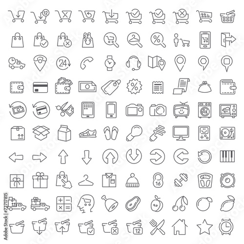 One hundred icons set