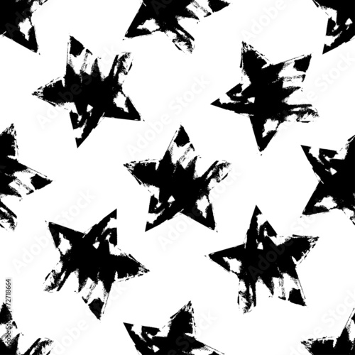Seamless background with black paint stars