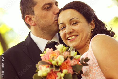 Happy couple of their ceremony